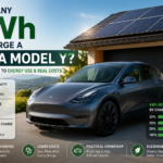 The image shows the data about a cost to charging a model tesla y