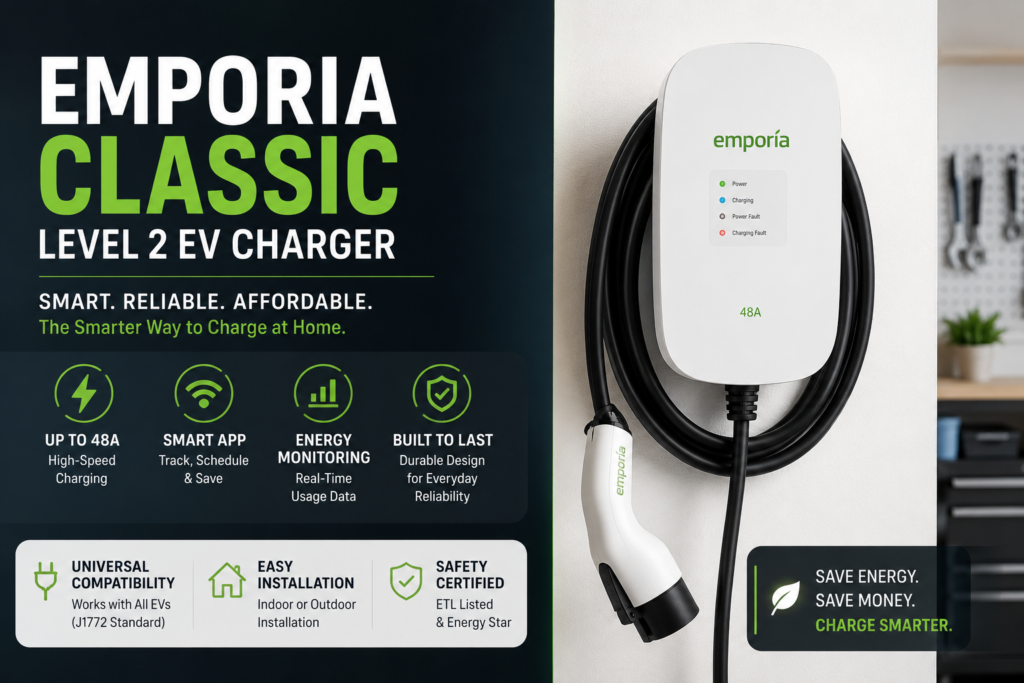 The Image is About an Emporia classic level 2 ev charger