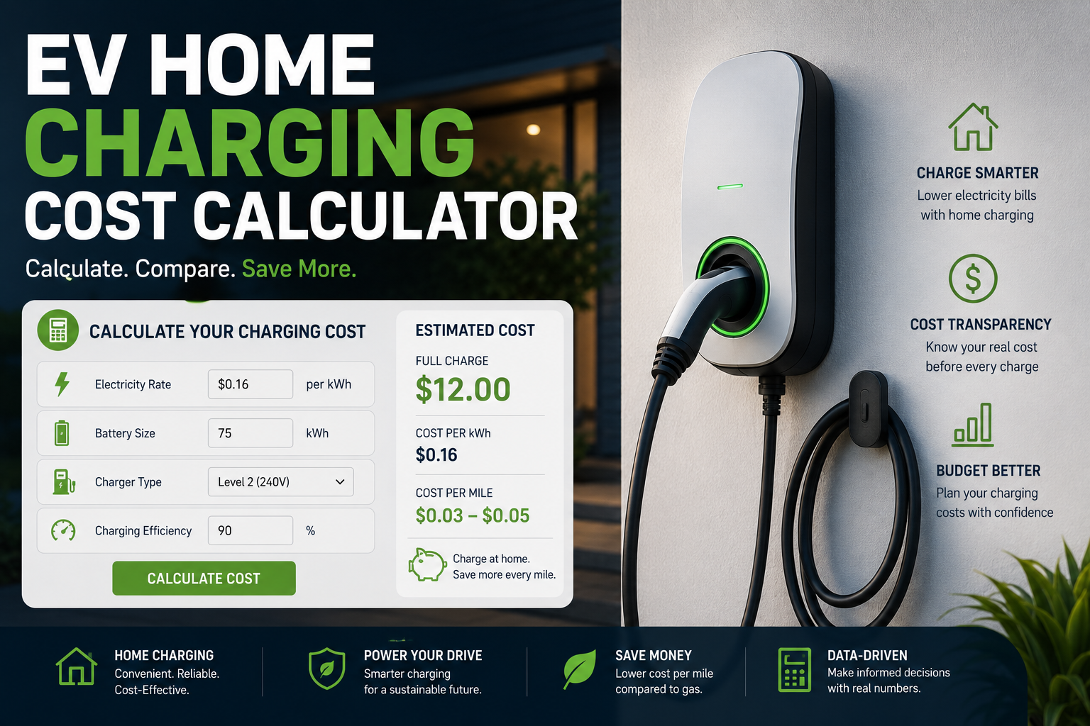 EV Home Charging Cost Calculator